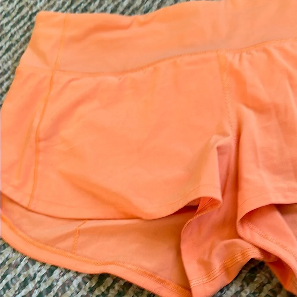 Lululemon Women's Orange Speed Up Shorts size 6 - Picture 2 of 14